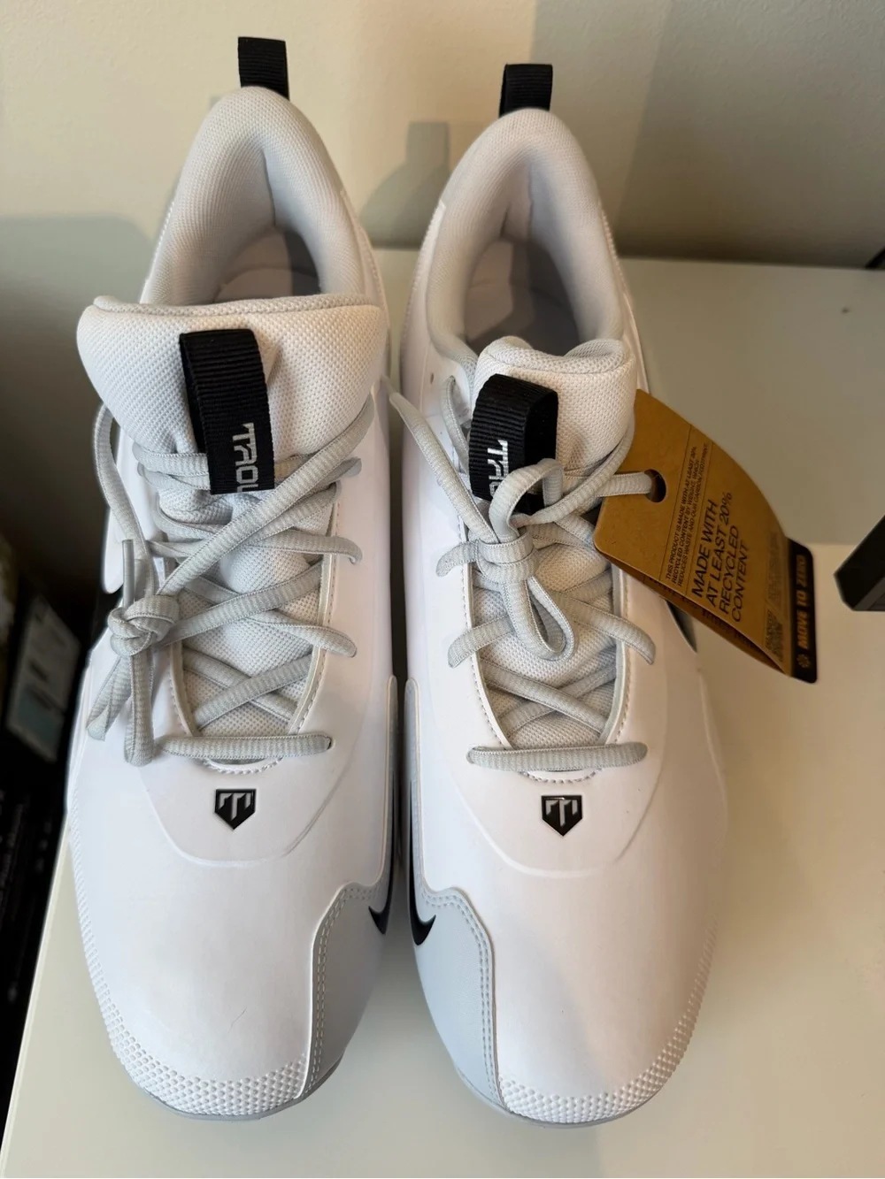 Nike Force Trout 9 Pro MCS Baseball Cleats FB9728-102 White/Silver‎ Men Size 12